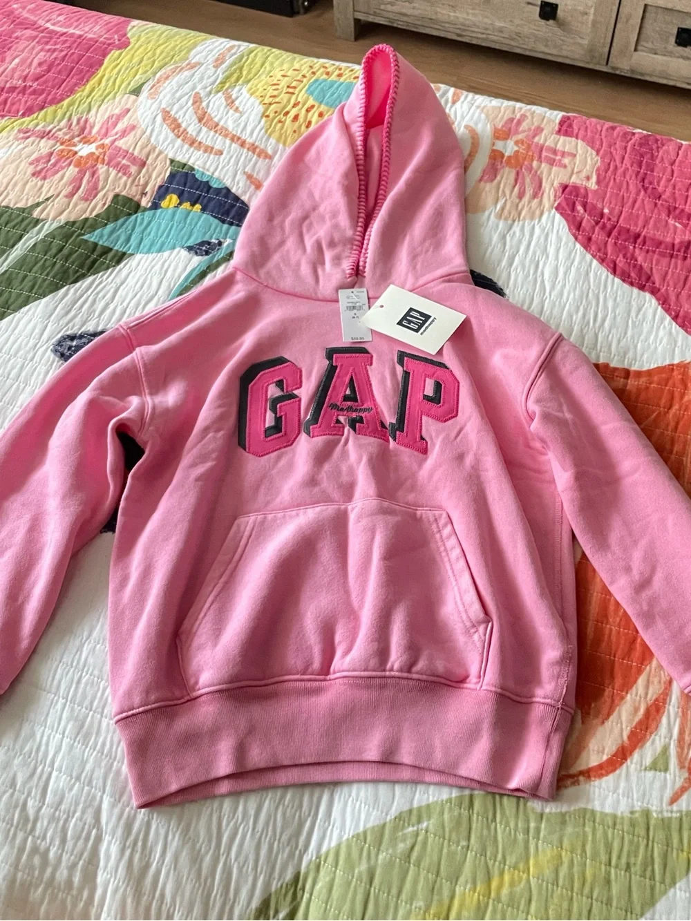 GAP mad happy collaboration Pink Logo Hoodie for Kids